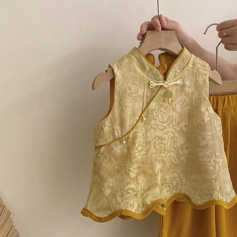 y1178 - CNY Golden Yellow Vest Set - Image 2