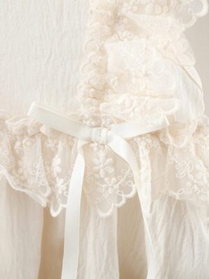 y1186 - Cream Sleeveless Lace Dress - 图片 4