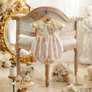 y1213 - CNY Premium Yellow Romper With Shawl - 图片 2