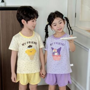 y1136 - My Friend Colorful 3D Cartoon T-shirt Set - 图片 2