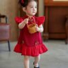 y1197 - CNY Premium Yellow & Red Cheongsam With Headband - 图片 2