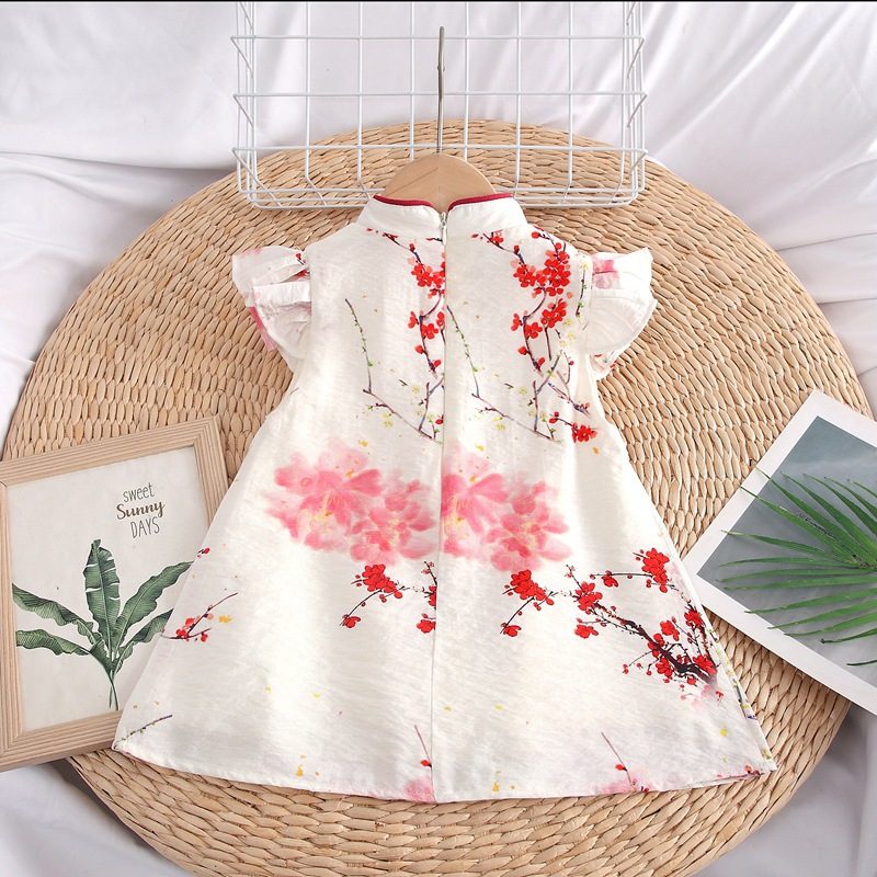 y1161 - CNY Plum Bossom Chinese Frog Romper & Dress - Image 3