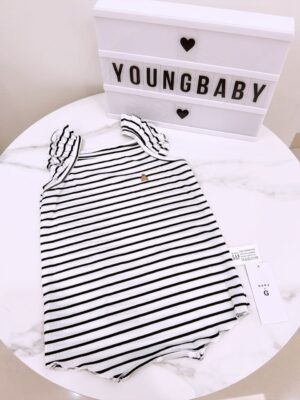y1281 - Baby Girl Flying Sleeves Bear Romper - 图片 6