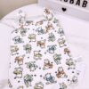y1281 - Baby Girl Flying Sleeves Bear Romper - 图片 11