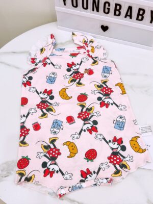 y1281 - Baby Girl Flying Sleeves Bear Romper - 图片 13