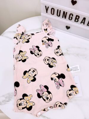 y1281 - Baby Girl Flying Sleeves Bear Romper - 图片 14