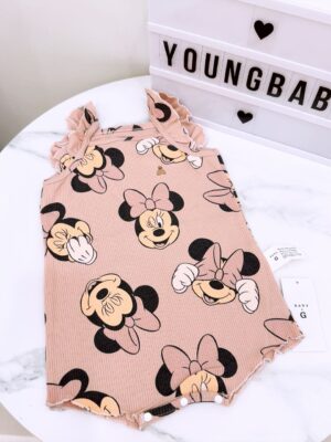 y1281 - Baby Girl Flying Sleeves Bear Romper - 图片 15