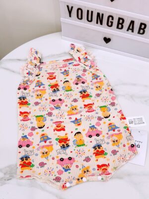 y1281 - Baby Girl Flying Sleeves Bear Romper - 图片 16