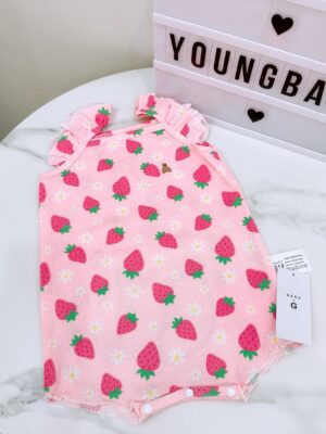 y1281 - Baby Girl Flying Sleeves Bear Romper - 图片 17