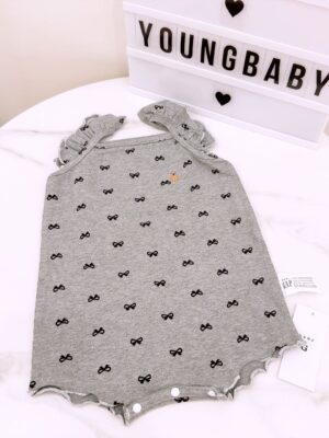 y1281 - Baby Girl Flying Sleeves Bear Romper - 图片 21