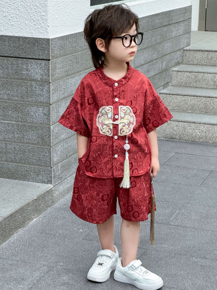 y1233 - CNY Red & Golden Embroidered Set