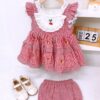 y1323 - CNY Red Cherry Plaid Lolita Suit - Image 1
