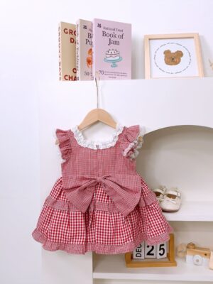 y1323 - CNY Red Cherry Plaid Lolita Suit - 图片 4