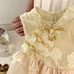 y1289 - CNY Light Yellow Modern Chinese Style Dress - 图片 3