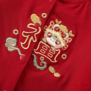 y1269 - CNY Red Little Tang Style Jumper - 图片 4