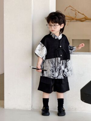 y1251 - CNY Style Lightweight Short-Sleeve Outfit Set - 图片 2