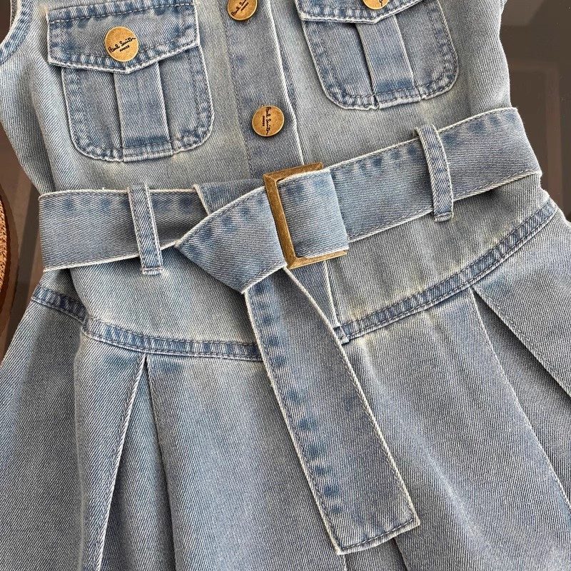 y1224 - Fashion Denim Sleeveless Dress - 图片 6