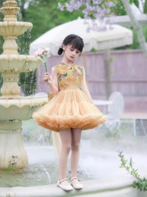 y1287 - CNY Big Ribbon Cheongsam Dress - 图片 8