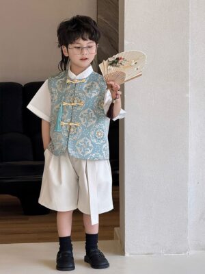 y1305 - CNY White Blue 3 in 1 Suit - 图片 6