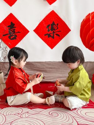 y1236 - CNY Short Tang Suits For Boys & girls - 图片 4