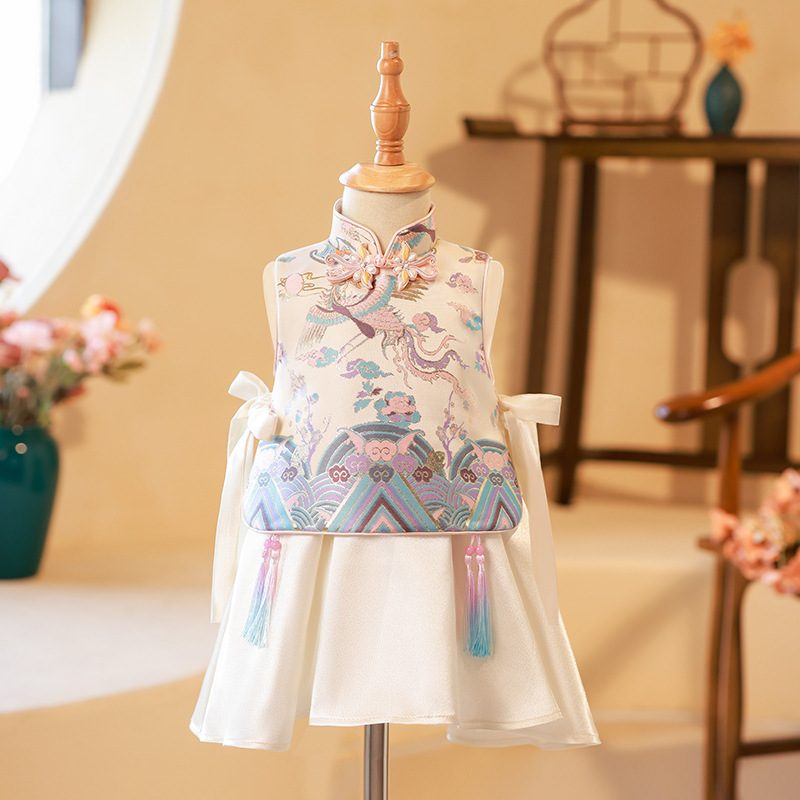 y1260 - CNY Premium Guochao Tang-style Sleeveless Dress - 图片 1