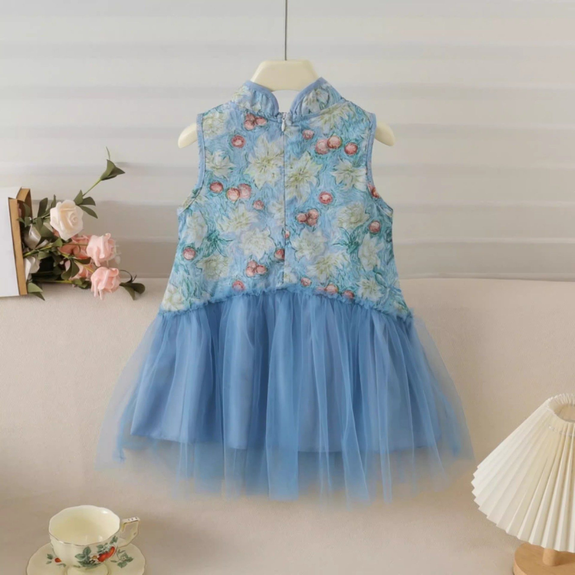 y1169 - CNY Blue & Green Patchwork Dress - 图片 9