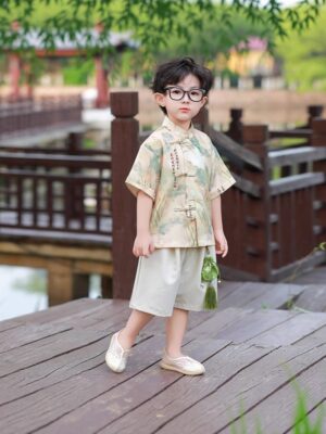 y1253 - CNY Tang Suit Short-sleeve Set - 图片 3