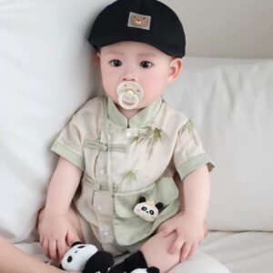 y1223 - CNY Green Bamboo Jumper With Panda Bag