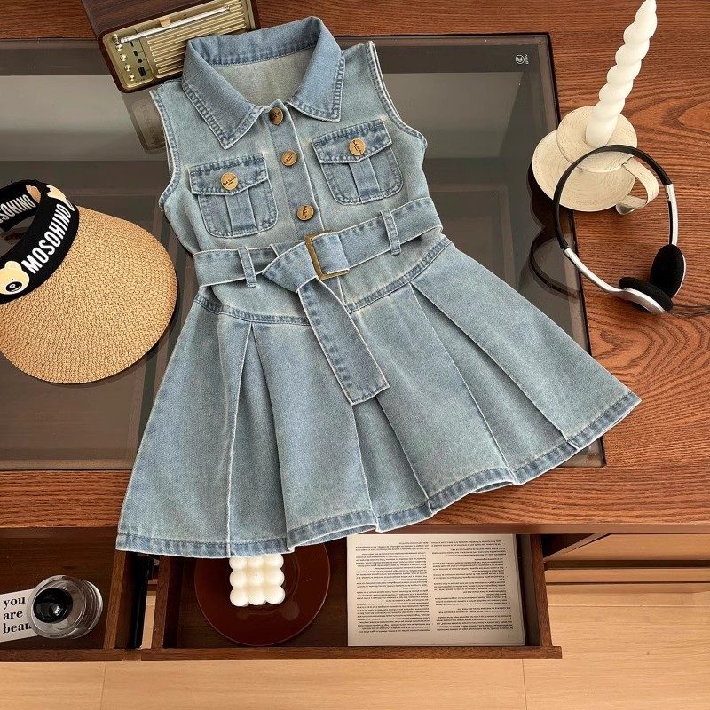 y1224 - Fashion Denim Sleeveless Dress - 图片 11