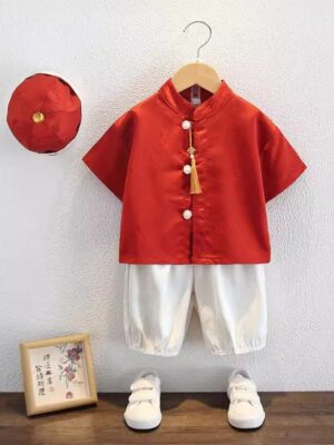 y1236 - CNY Short Tang Suits For Boys & girls - 图片 6