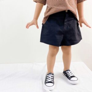 y1325 - Big Pocket Black Short Pants - Image 2