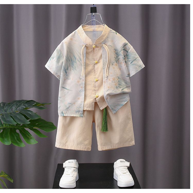 y1246 -CNY Tang Suit Short-sleeve Set - 图片 1