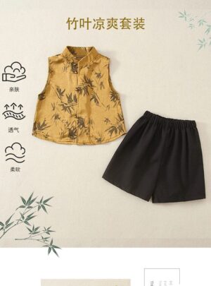 y1245 - CNY Style Vest Summer Bamboo Tang Suit - 图片 5