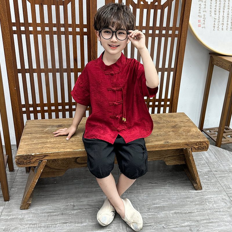 y1300 - CNY Red Bamboo Cheongsam Suit - 图片 2