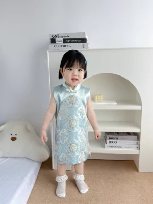 y1237 - CNY Baby Girl Vest Cheongsam - 图片 1