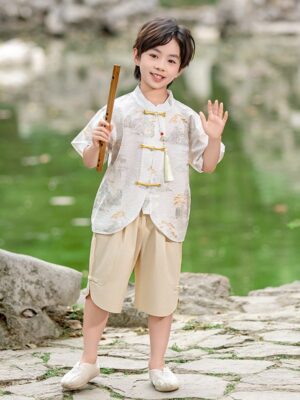 y1252 - CNY Tang suit short-sleeve set - 图片 3