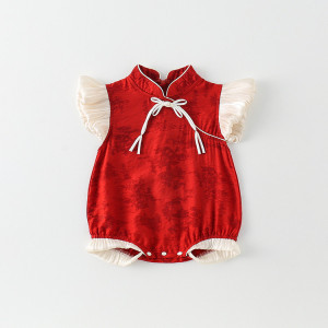 y1294 - CNY Red Flying Sleeves Romper