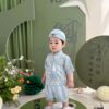 y1312 - CNY Blue Deer 3 in 1 Suit - Image 1