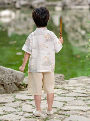 y1252 - CNY Tang suit short-sleeve set - 图片 4