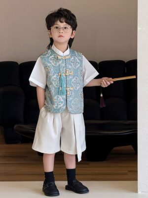 y1305 - CNY White Blue 3 in 1 Suit - 图片 5