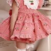 y1323 - CNY Red Cherry Plaid Lolita Suit - Image 9