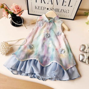 y1227 - CNY 3D Flower Blend Dress