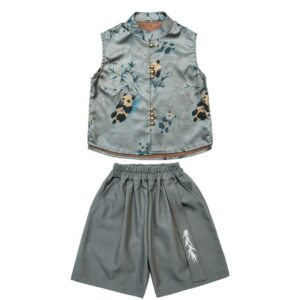 y1302 - CNY Grey Blue Panda Suit - Image 7