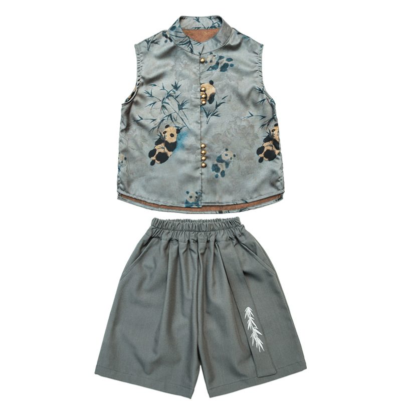 y1302 - CNY Grey Blue Panda Suit - Image 7