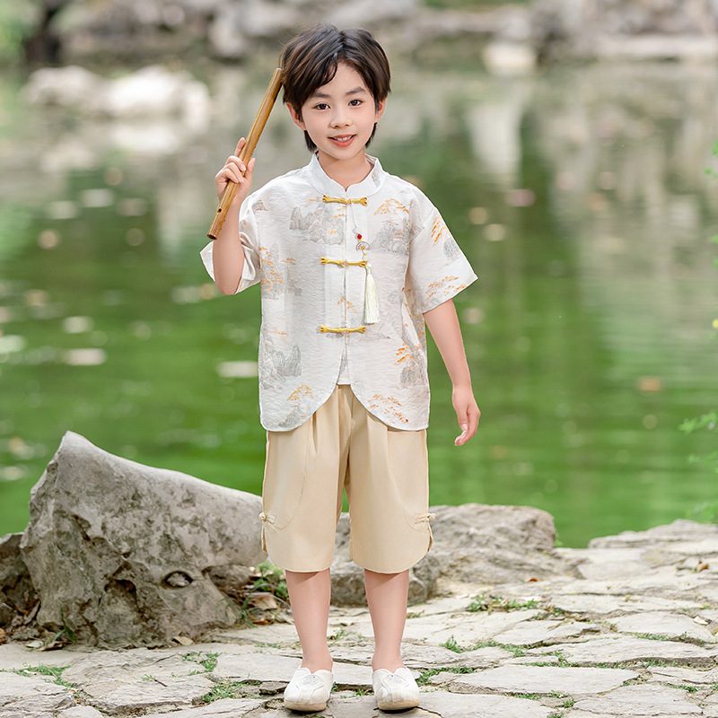 y1252 - CNY Tang suit short-sleeve set - 图片 2
