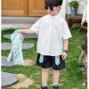 y1250 - CNY Three-Piece Short-Sleeve Tang Suit With Vest - Image 7