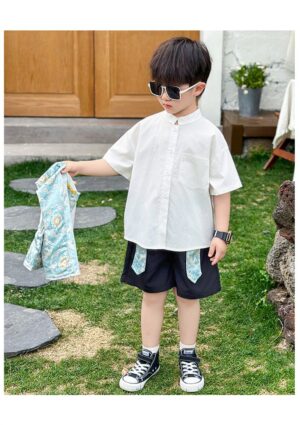 y1250 - CNY Three-Piece Short-Sleeve Tang Suit With Vest - 图片 7