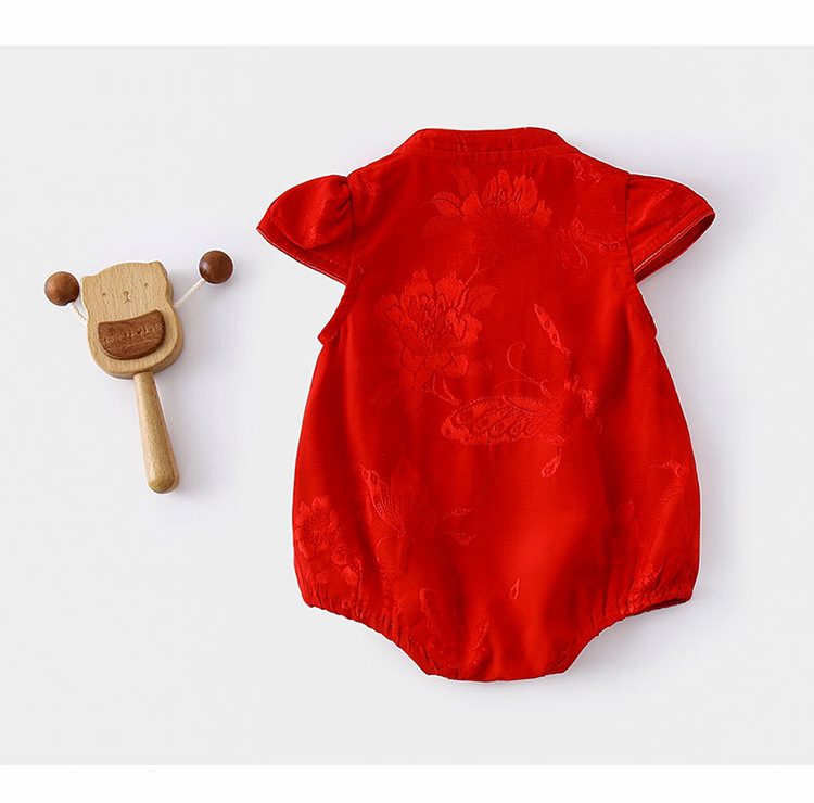 y1315 - CNY Red & Yellow Butterfly Dress / Romper - 图片 8