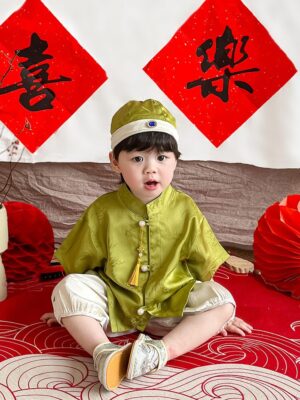 y1236 - CNY Short Tang Suits For Boys & girls - 图片 5