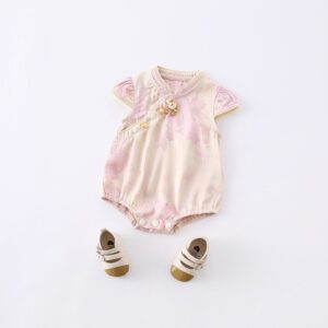y1316 - CNY Pink Peony Romper / Dress - 图片 3